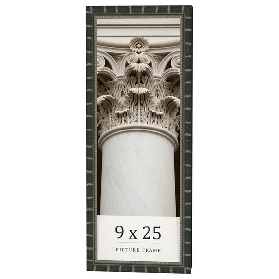 9x25 Frame Black Bamboo Solid Wood Picture Frame Width 1.5 Inches | Interior Frame Depth 0.5 Inches