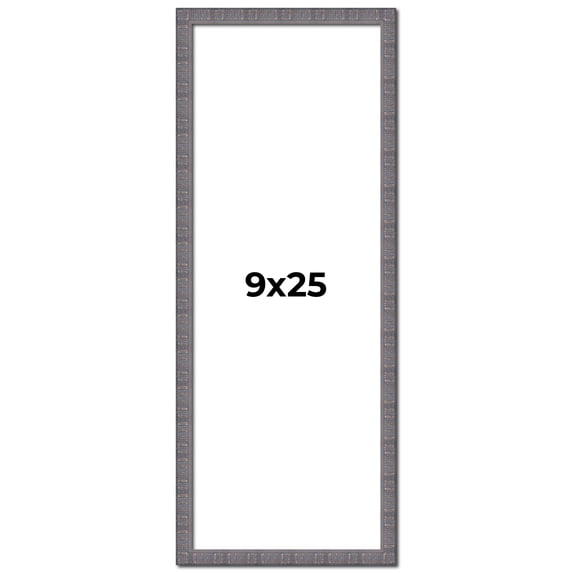 9x25 Frame Blue Kingsley Pewter Solid Wood Picture Frame Width 0.75 Inches |Interior Depth 0.5
