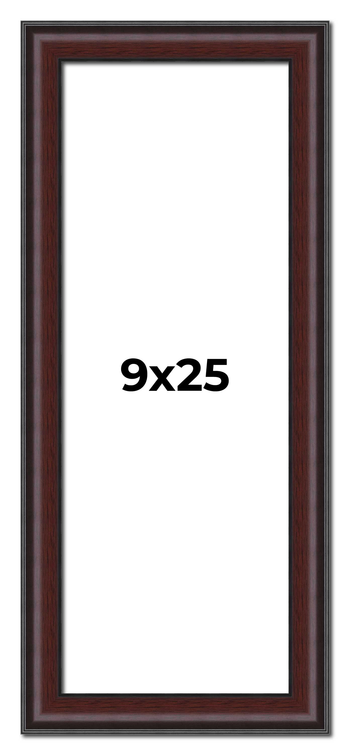 9x25 Frame Brown Round Mahogany Solid Wood Picture Frame | 1.625 Inch ...