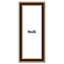 9x25 Frame Gold Brown Plein Air Vintage Solid Wood Picture Frame | 1.75 Inches Moulding Width |