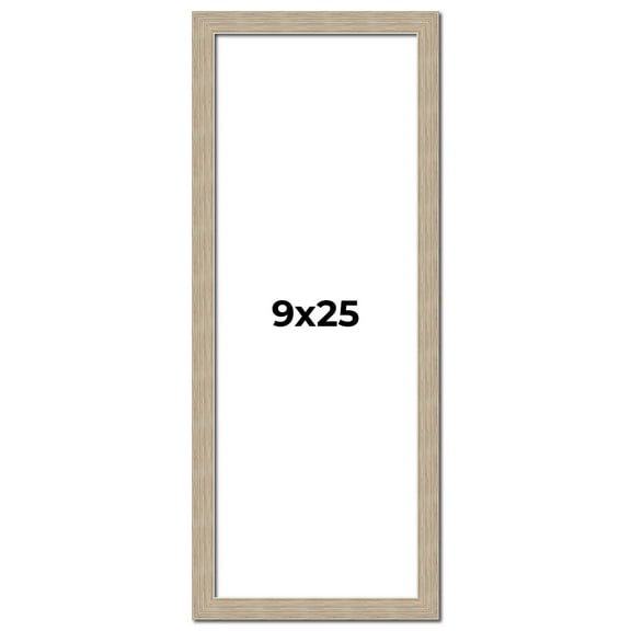 9x25 Frame Grey Solid Wood Picture Frame Width 1 Inches | Interior Frame Depth 0.5 Inches |