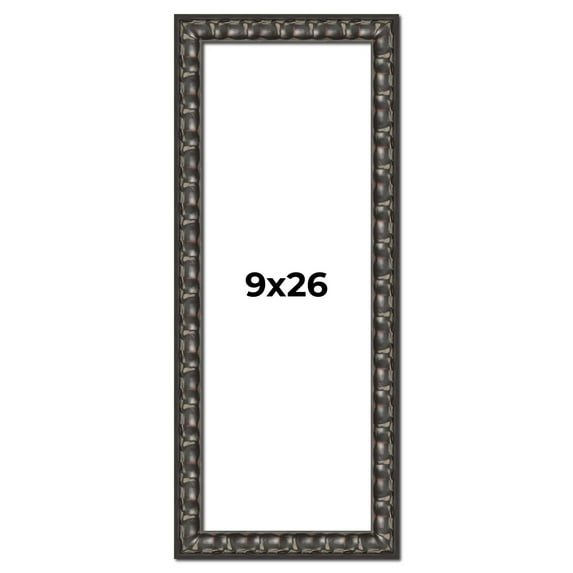 9x26 Frame Black-Brown Medieval Solid Wood Picture Frame | 1.5 Inch Moulding Width | Gotham Beveled