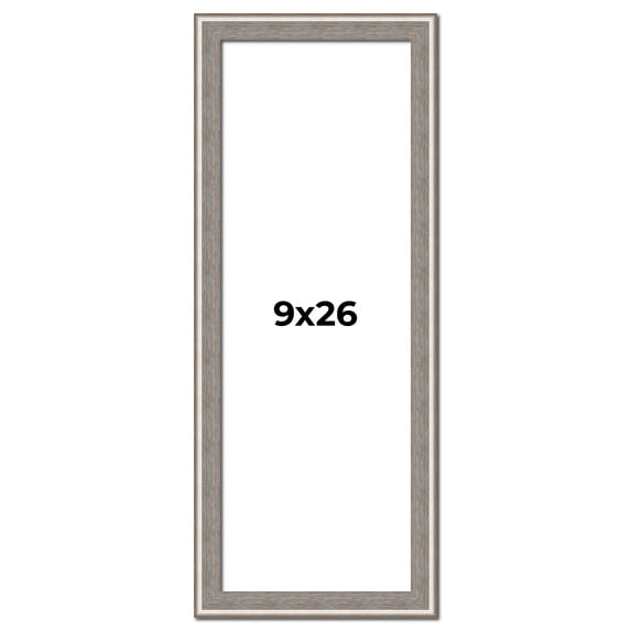 9x26 Frame Grey Real Wood Picture Frame Width 1.25 inches | Interior Frame Depth 0.5 inches | Hans
