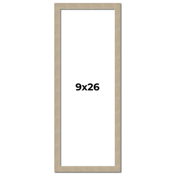 9x26 Frame Grey Solid Wood Picture Frame Width 1 Inches | Interior Frame Depth 0.5 Inches |