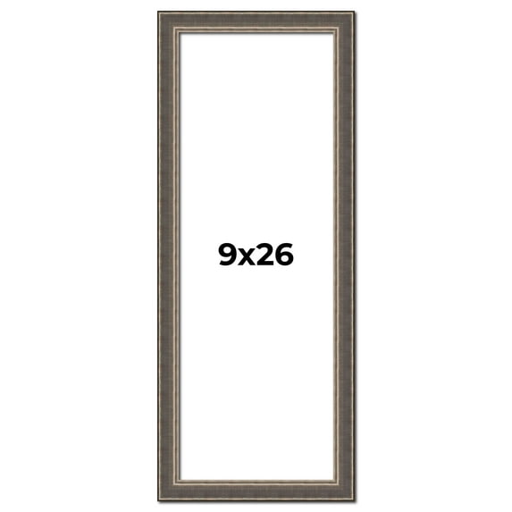 9x26 Frame Silver Real Wood Picture Frame Width 1.25 Inches | Interior Frame Depth 0.5 Inches |