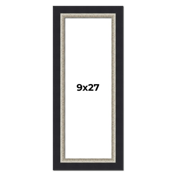 9x27 Frame Black Real Wood Picture Frame Width 2.25 Inches | Interior Frame Depth 0.5 Inches |