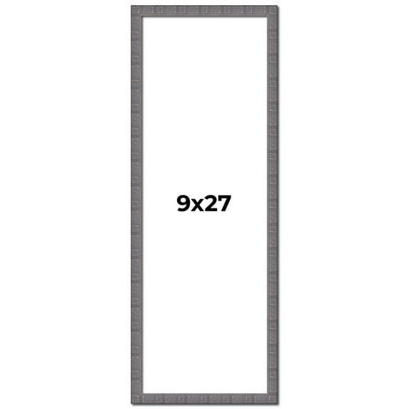 9x27 Frame Blue Kingsley Pewter Solid Wood Picture Frame Width 0.75 Inches |Interior Depth 0.5