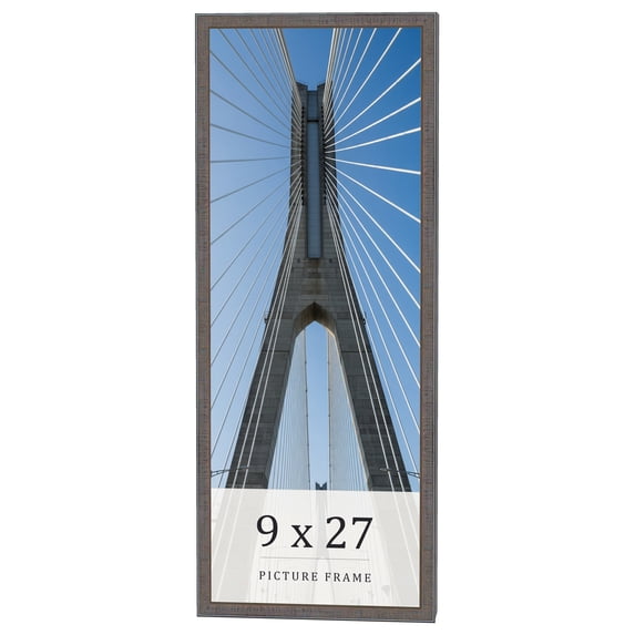 9x27 Frame Blue Kingsley Pewter Solid Wood Picture Frame Width 0.75 Inches |Interior Depth 0.5