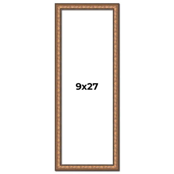 9x27 Frame Gold Real Wood Picture Frame Width 1.25 inches | Interior Frame Depth 0.5 inches |