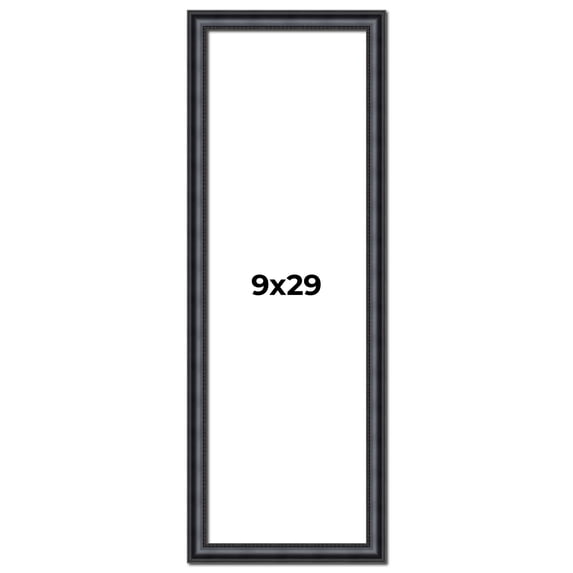 9x29 Frame Black Real Wood Picture Frame Width 1.25 inches | Interior Frame Depth 0.5 inches |