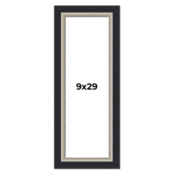 9x29 Frame Black Real Wood Picture Frame Width 2.25 Inches | Interior Frame Depth 0.5 Inches |