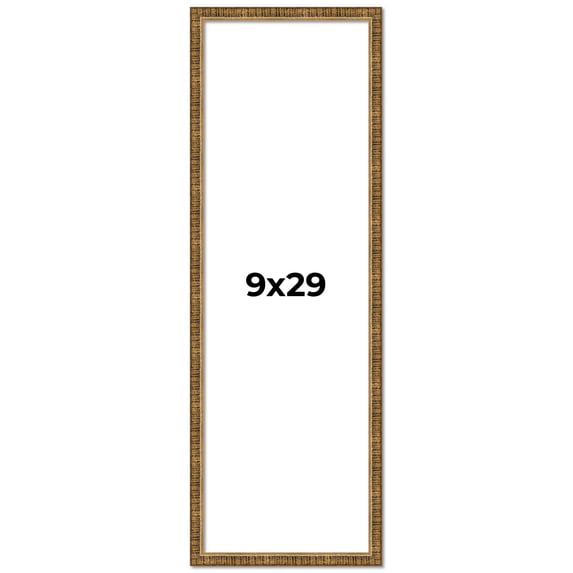 9x29 Frame Gold Kingsley Distressed Solid Wood Picture Frame Width 0.75 Inches | Interior Frame
