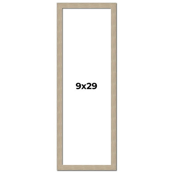 9x29 Frame Grey Solid Wood Picture Frame Width 1 Inches | Interior Frame Depth 0.5 Inches |