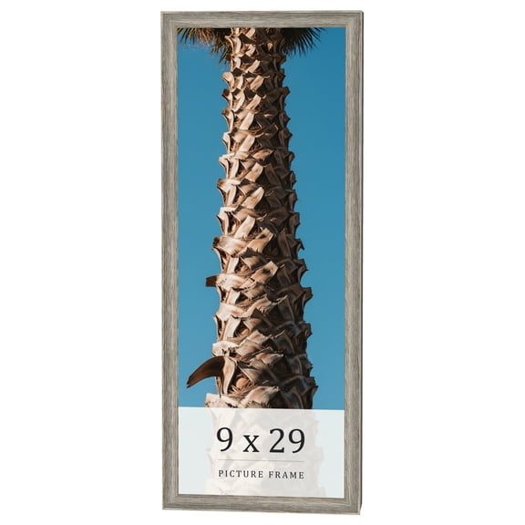 9x29 Frame Grey Solid Wood Picture Frame Width 1 Inches | Interior Frame Depth 0.5 Inches |