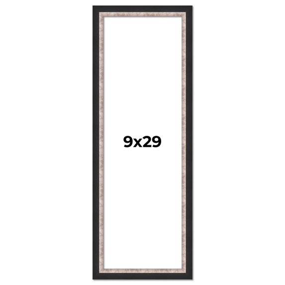 9x29 Frame Silver Real Wood Picture Frame Width 1.25 Inches | Interior Frame Depth 0.75 Inches |