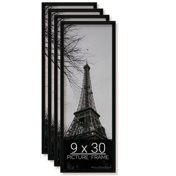 9x30 Black Picture Frame for Puzzles Posters Photos or Artwork, Set of 4