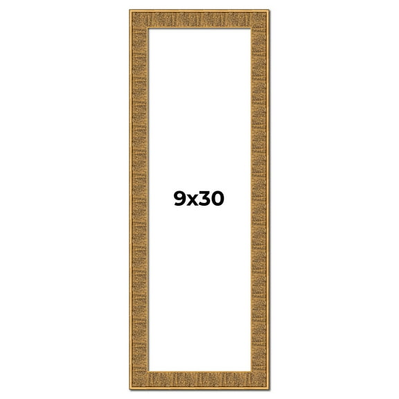 9x30 Frame Black and Gold Distressed Solid Wood Sonoma Picture Frame | 1.625 Inch Moulding Width |