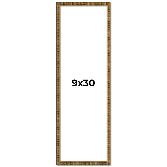 9x30 Frame Gold Picture Frame - Complete Modern Photo Frame Includes UV Acrylic Shatter Guard