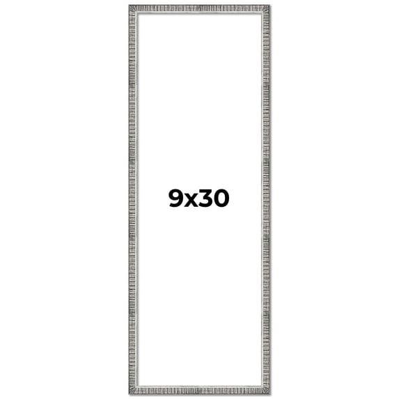 9x30 Frame Silver Picture Frame - Complete Modern Photo Frame Includes ...