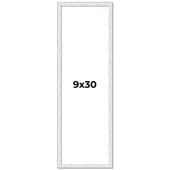 9x30 Frame White Real Wood Picture Frame Width 0.75 inches | Interior Frame Depth 0.5 inches |