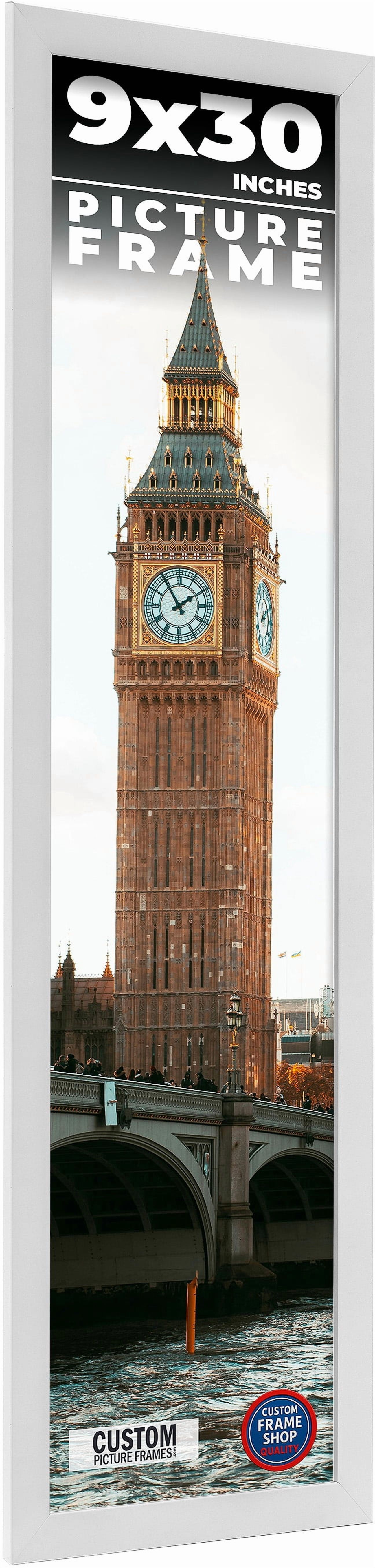 9x30 Frame White Real Wood Picture Frame Width 0.75 inches | Interior ...
