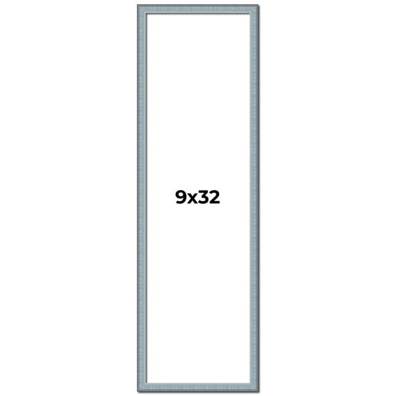 9x32 Frame Blue Scuffed Farm Board Solid Wood Picture Frame Width 0.75 Inches | Interior Depth 0.5
