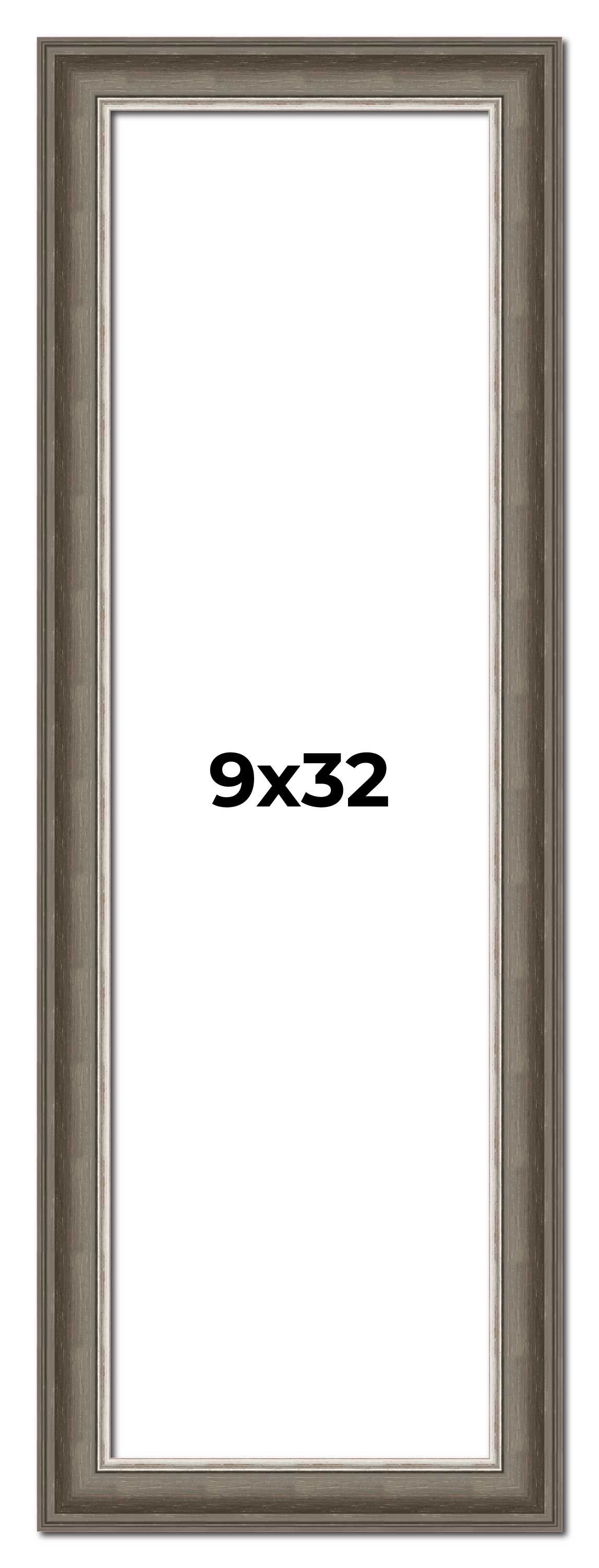9x32 Frame Brown Solid Wood Picture Frame | 1.75 Inch Moulding Width ...