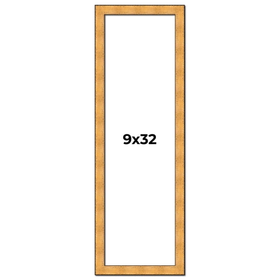 9x32 Frame Gold Rustic Solid Wood Picture Frame | 1.25 Inch Wide Moulding | Rustique Gold