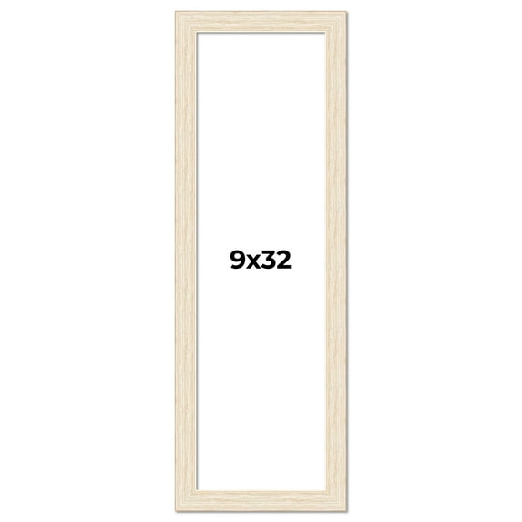 9x32 Frame White Real Wood Picture Frame Width 1.5 inches | Interior Frame Depth 0.5 inches | Barn
