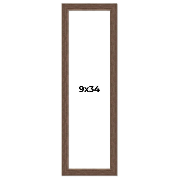 9x34 Frame Brown Farmhouse Solid Wood Picture Frame Width 1.5 Inches | Interior Frame Depth 0.5