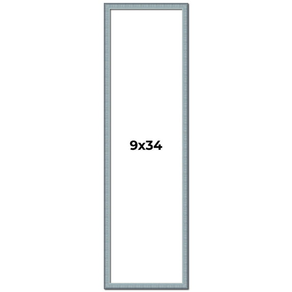 9x34 Frame Rustic Sky Blue Solid Wood Picture Frame | 0.75 Inch Moulding Width |Includes UV Acrylic