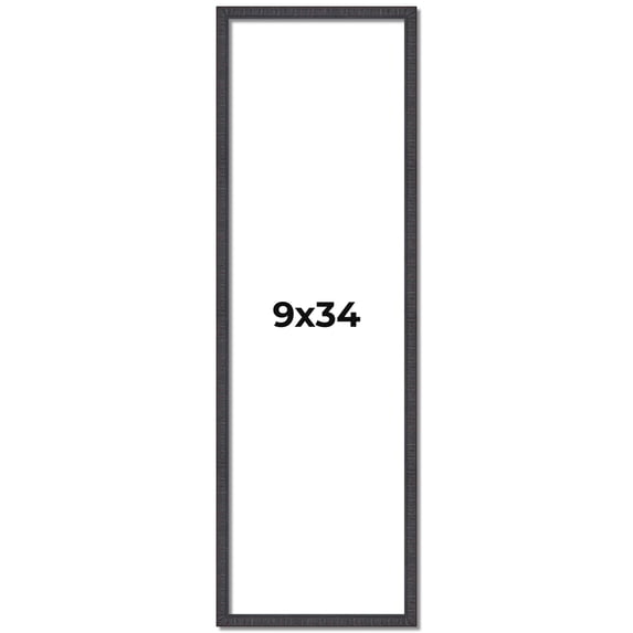 9x34 Rustic Brown Real Wood Picture Frame Width 0.75 inches | Interior Frame Depth 0.5 inches |