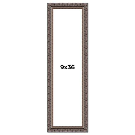9x36 Frame Black Feather Payton Ornate Solid Wood Picture Frame Width 1.75 Inches | Interior Depth