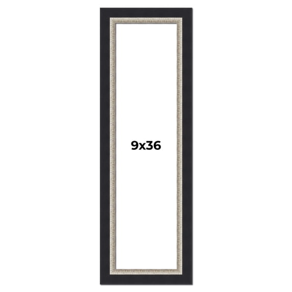 9x36 Frame Black Real Wood Picture Frame Width 2.25 Inches | Interior Frame Depth 0.5 Inches |
