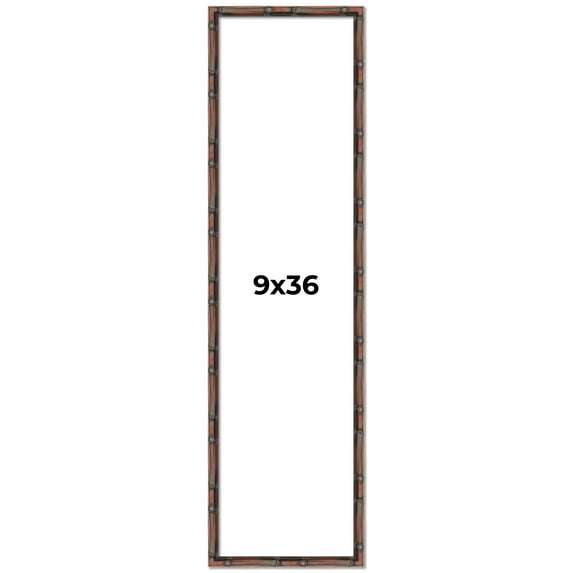9x36 Frame Brown Bamboo with Dark Coffee/Walnut Finish | Solid Wood Picture Frame Width 0.75 Inches