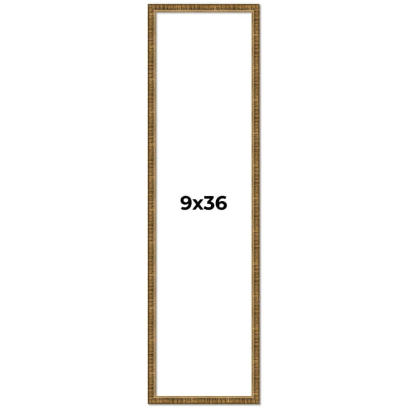 9x36 Frame Gold Kingsley Distressed Solid Wood Picture Frame Width 0.75 Inches | Interior Frame