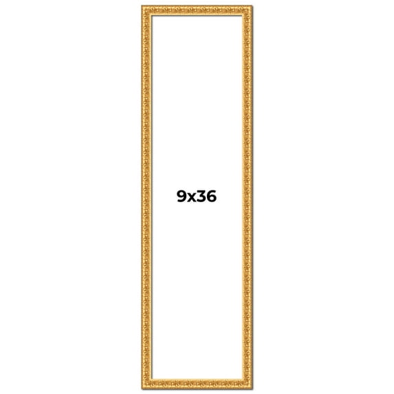 9x36 Frame Gold Real Wood Picture Frame Width 1 inches | Interior Frame Depth 0.5 inches | Edwina