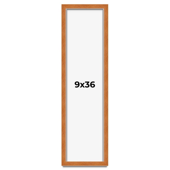 9x36 Frame Honey Pecan Brown Picture Frame - Modern Photo Frame Includes UV Acrylic Shatter Guard