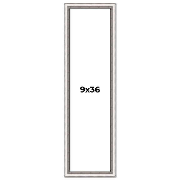 9x36 Frame Silver Real Wood Picture Frame Width 1.25 Inches | Interior Frame Depth 0.5 Inches |
