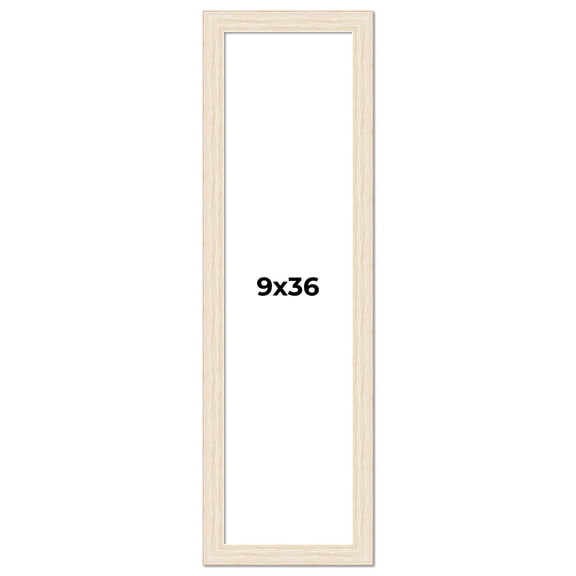 9x36 Frame White Barnwood Picture Frame - Modern Photo Frame Includes UV Acrylic Shatter Guard