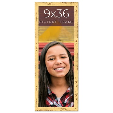 9x36 Frame Yellow Real Wood Picture Frame Width 1.25 inches | Interior Frame Depth 0.5 inches |