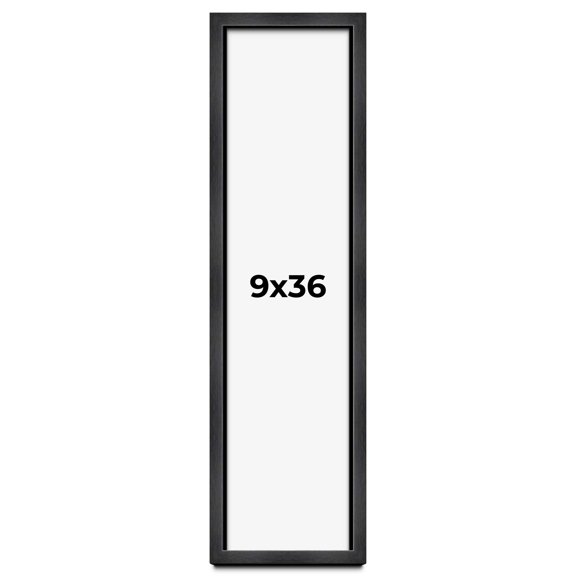 9x36 Shadow Box Frame Grey Charcoal Black | 0.875 Inches Deep | Solid Wood Shadowbox Display Frame