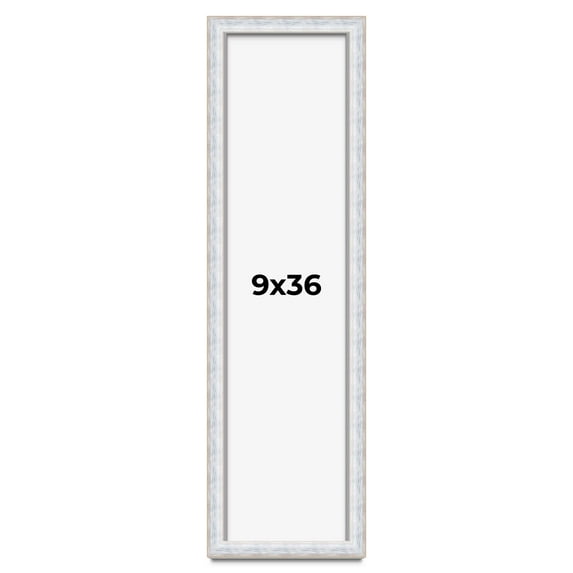 9x36 Shadow Box Frame Silver | 1.625 Inches Deep Real Wood Contemporary Shadowbox Display Frame |
