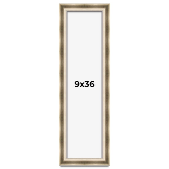 9x36 Shadow Box Frame Silver | 1.75 inches Deep Real Wood Traditional Shadowbox Display Frame | UV