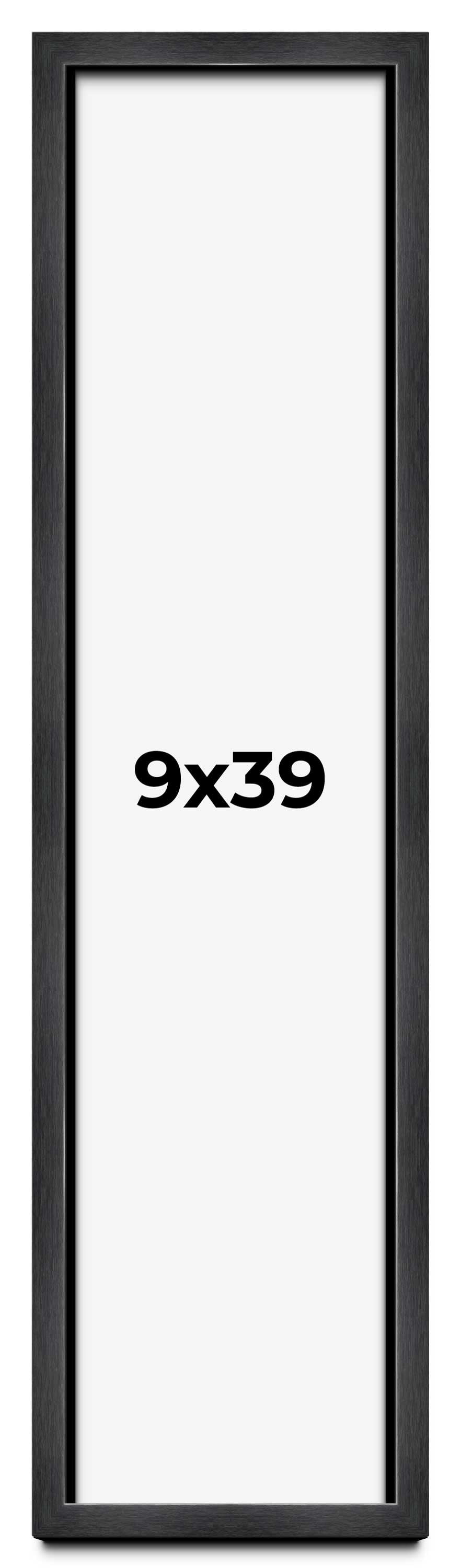 9x39 Frame Black Charcoal Grey Wood Textured Picture Frame | 0.75 Inch ...