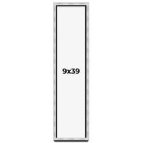 9x39 Frame Brushed Silver Solid Wood Picture Frame | 0.75 Inch Moulding Width | Rabbet Depth 0.75