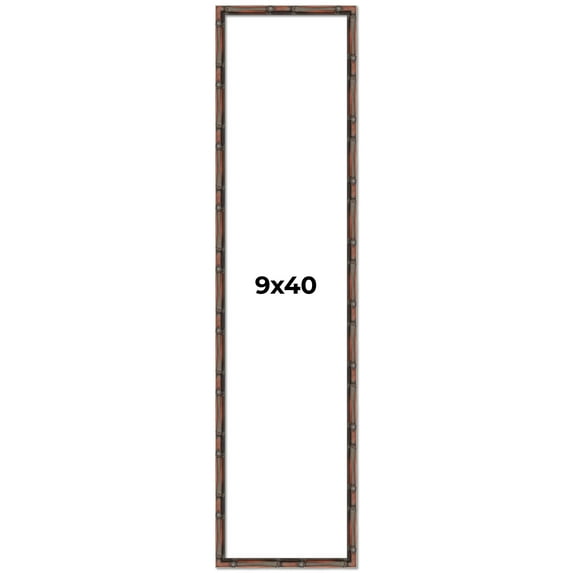 9x40 Frame Brown Bamboo with Dark Coffee/Walnut Finish | Solid Wood Picture Frame Width 0.75 Inches