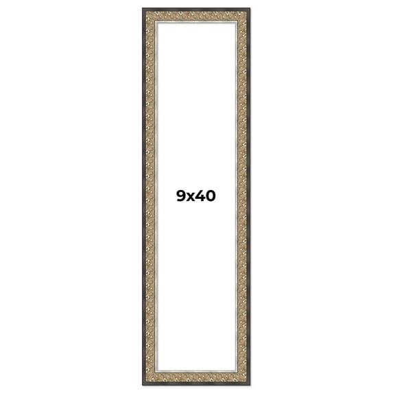 9x40 Frame Silver Real Wood Picture Frame Width 1.75 Inches | Interior Frame Depth 0.5 Inches |