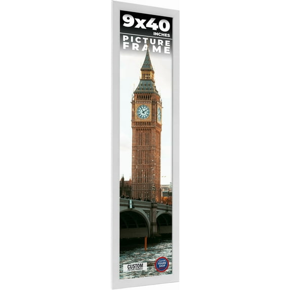 9x40 Frame White Real Wood Picture Frame Width 0.75 inches | Interior Frame Depth 0.5 inches |