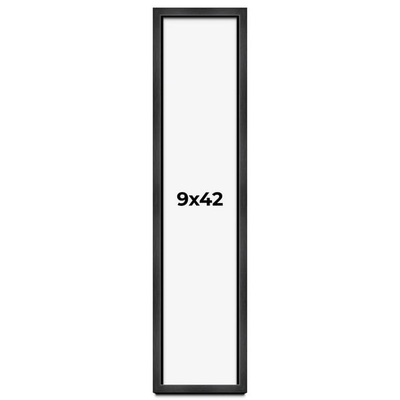 9x42 Frame Black Charcoal Grey Wood Textured Picture Frame | 0.75 Inch Moulding Width | Gunmetal